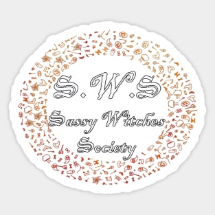 Witchy Definition and quote saying, SWS, Sassy Witches Society. Funny Halloween Gifts Sticker